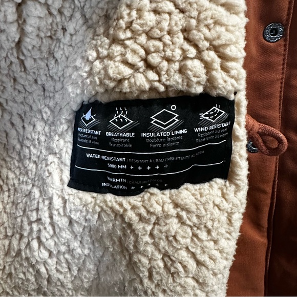 VOLCOM Less is More Sherpa Lined Hooded Weatherproof Jacket rust Orange - Picture 7 of 14